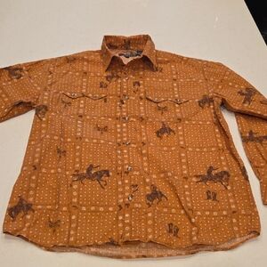 Men's Roper Western Button-Down Shirt in Orange